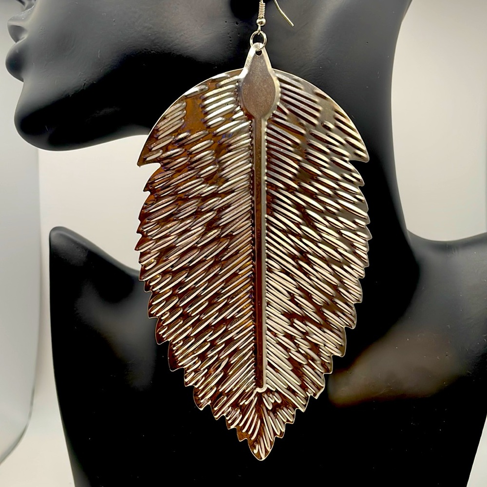 Gold or Silver Leaf Earrings